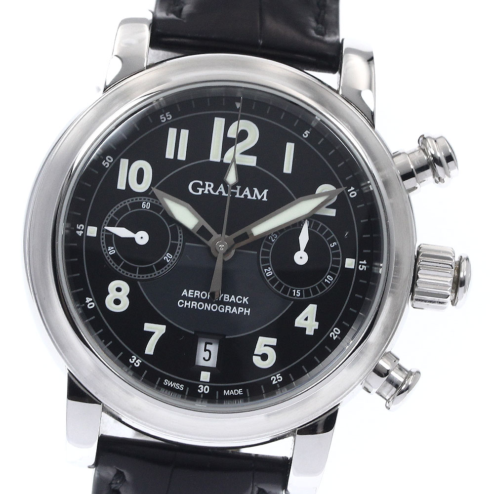 グラハム GRAHAM 2AFAS アエロフライバック クロノグラフ 自動巻き メンズ 良品 箱・保証書付き_900716