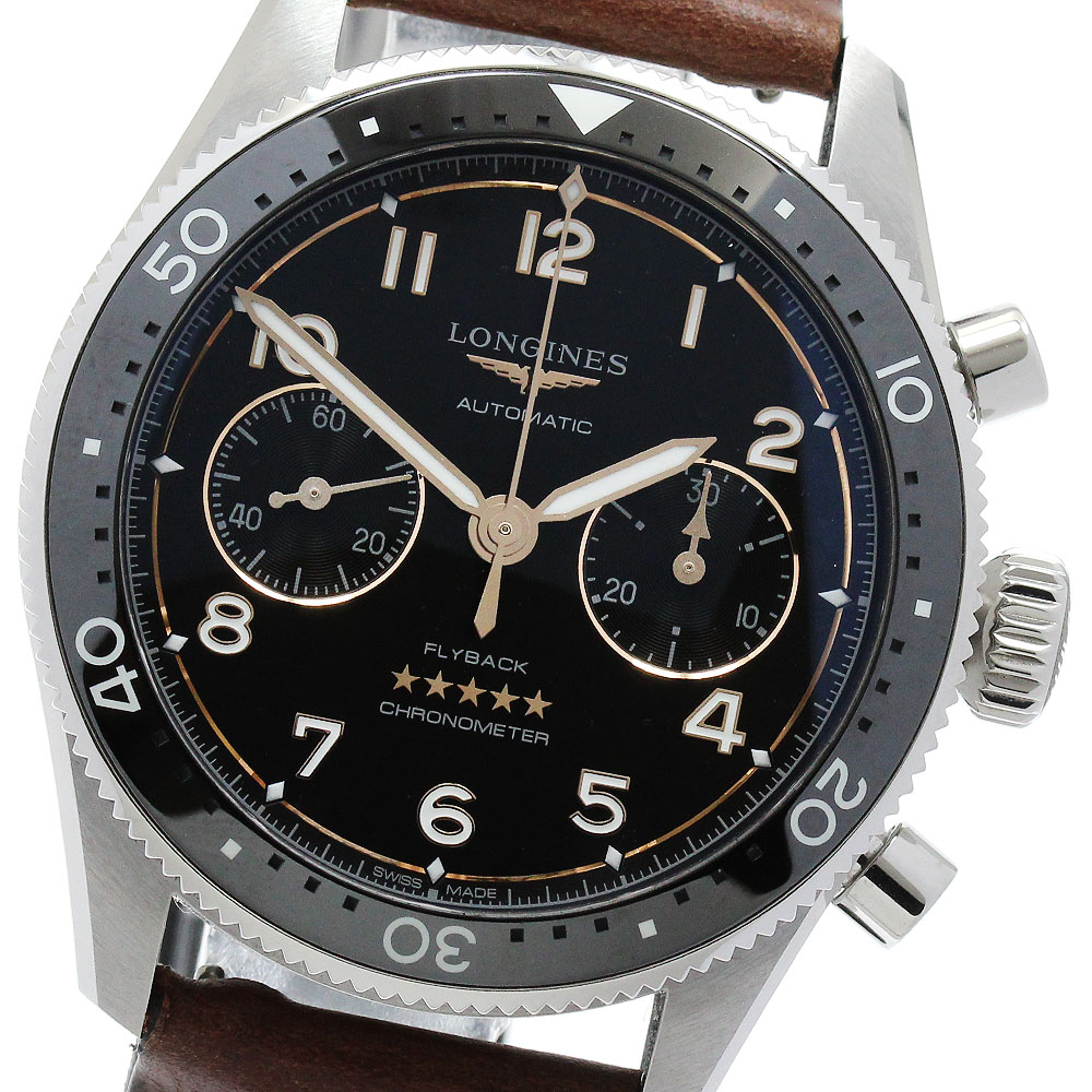 ロンジン LONGINES L3.821.4.53.2 スピリット フライバック 42ｍｍ フライバッククロノグラフ 自動巻き メンズ 箱・保証書付き_904348
