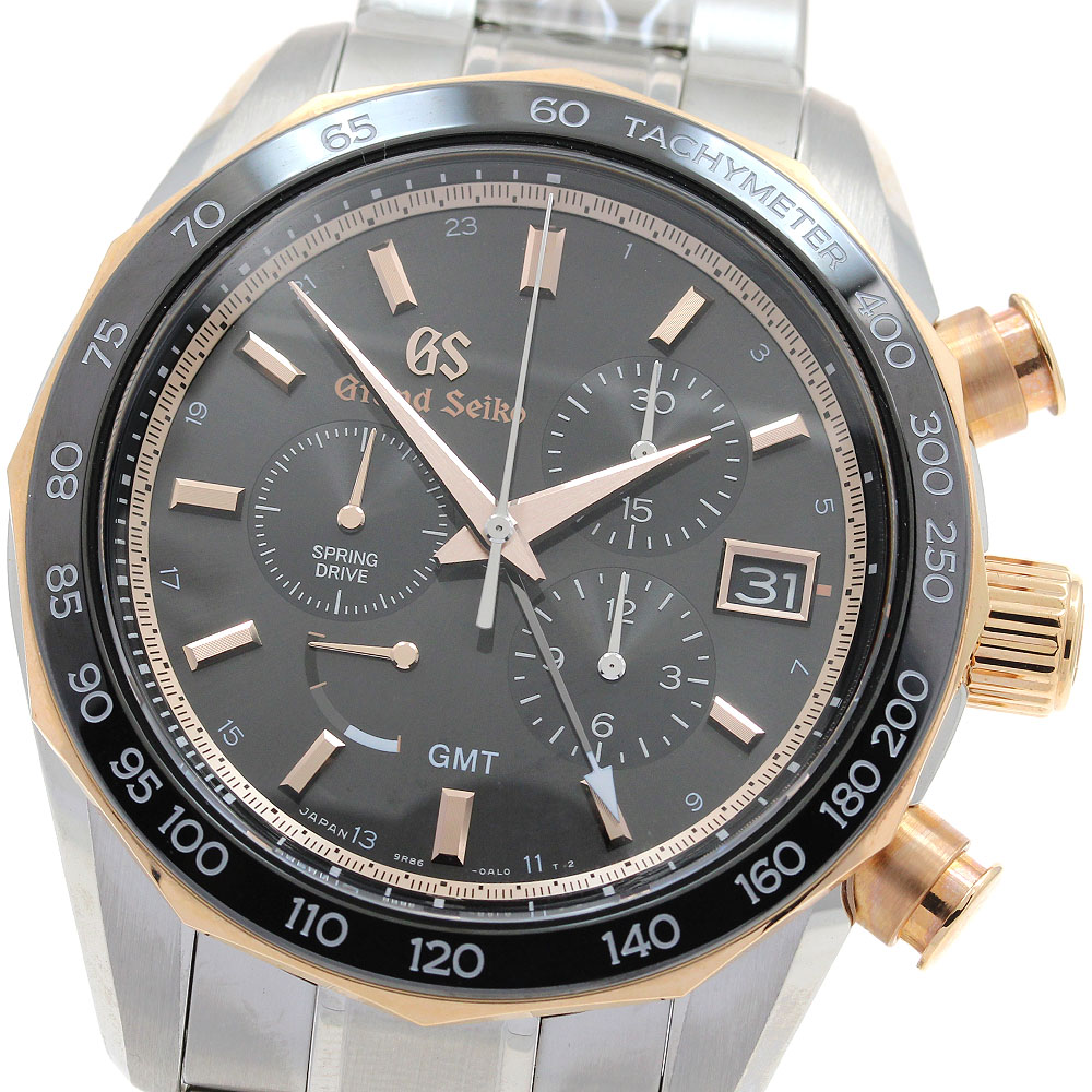 セイコー SEIKO SBGC244G/9R86-0AL0 スポーツコレクション クロノグラフ パワーリザーブ スプリングドライブ メンズ 極美品 箱付き_88595