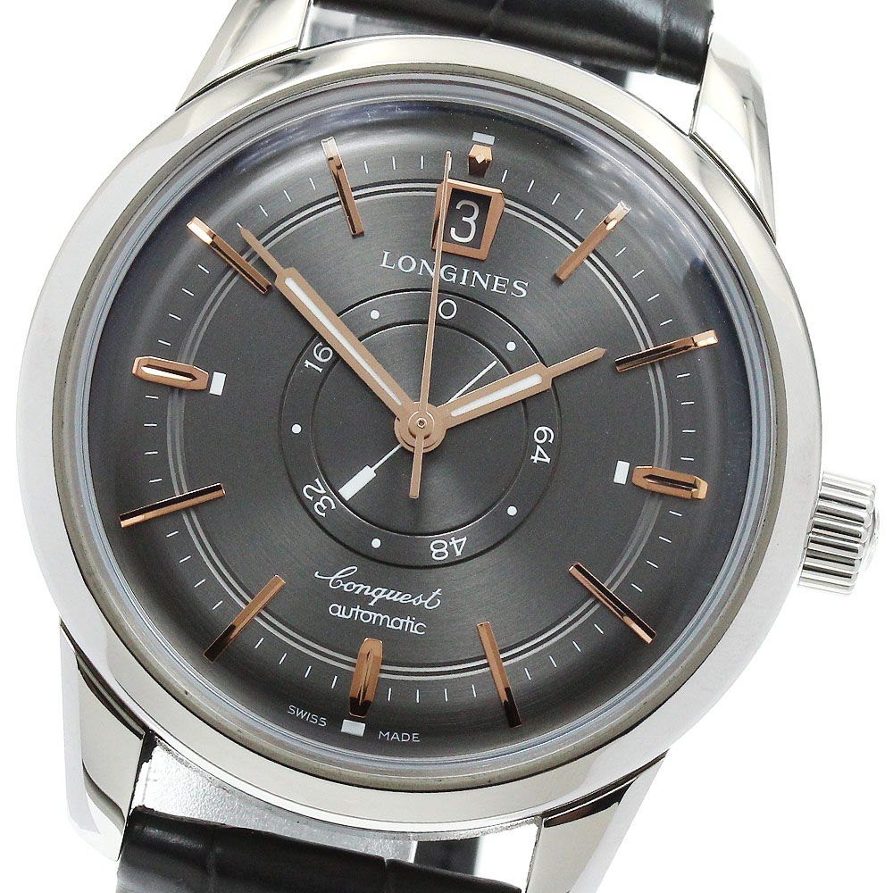 ロンジン LONGINES L1.648.4 コンクエスト ヘリテージ セントラル デイト パワーリザーブ 自動巻き メンズ 良品 箱・保証書付き_903525