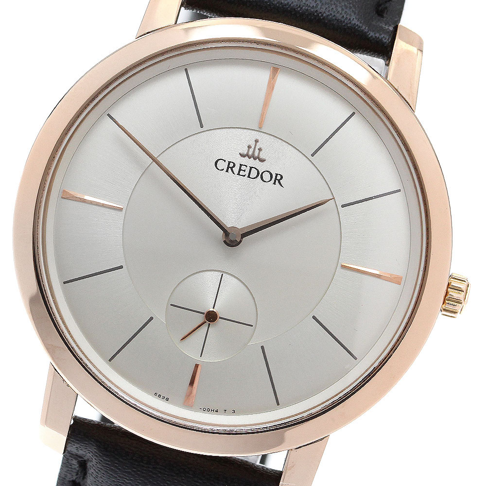 セイコー SEIKO GBBE980/6898-00D0 クレドール ノード K18PG スモールセコンド 手巻き メンズ _894663