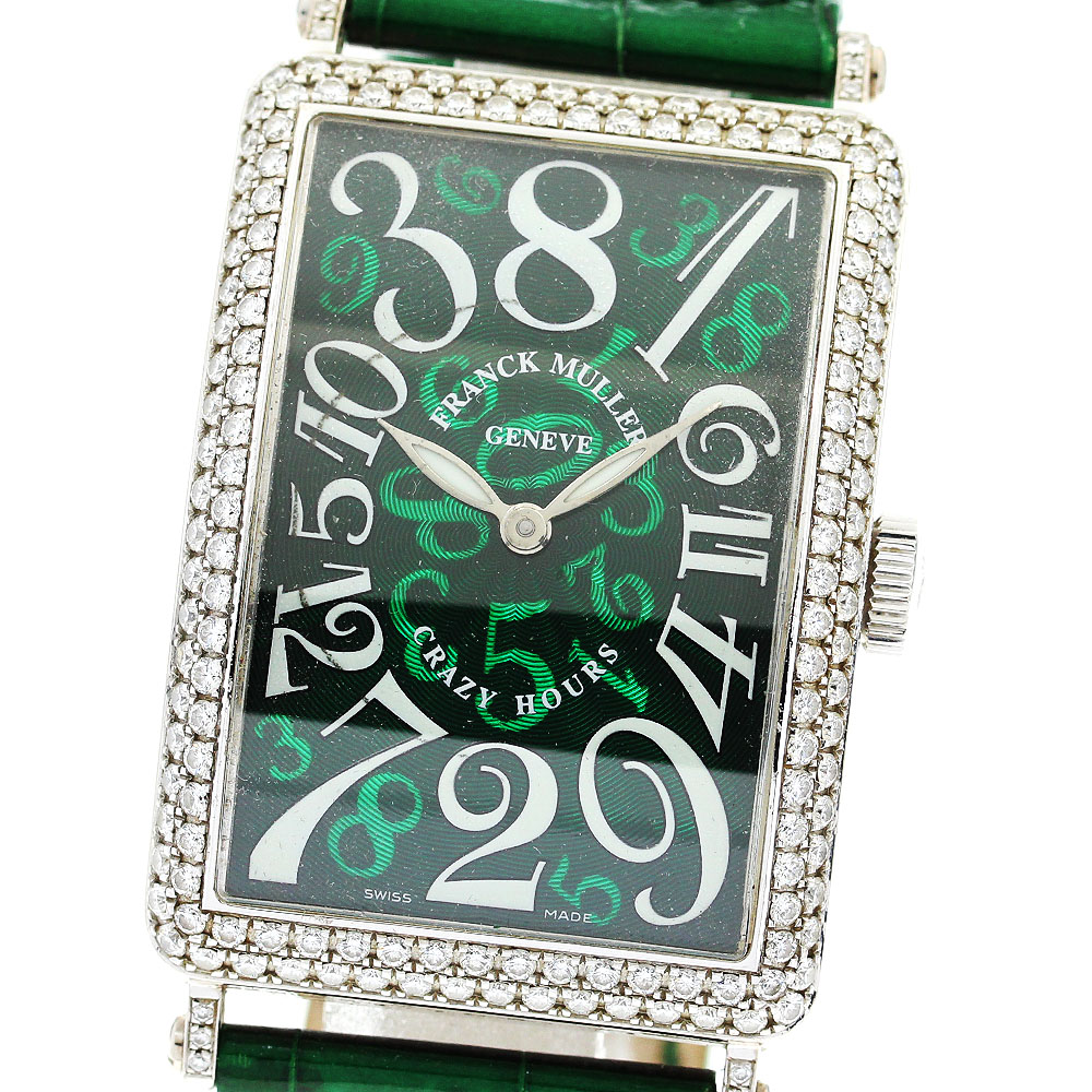 フランクミュラー FRANCK MULLER 1200CH ロングアイランド クレイジーアワーズ K18WG アフターダイヤ 自動巻 メンズ 箱・保証書付き_8661