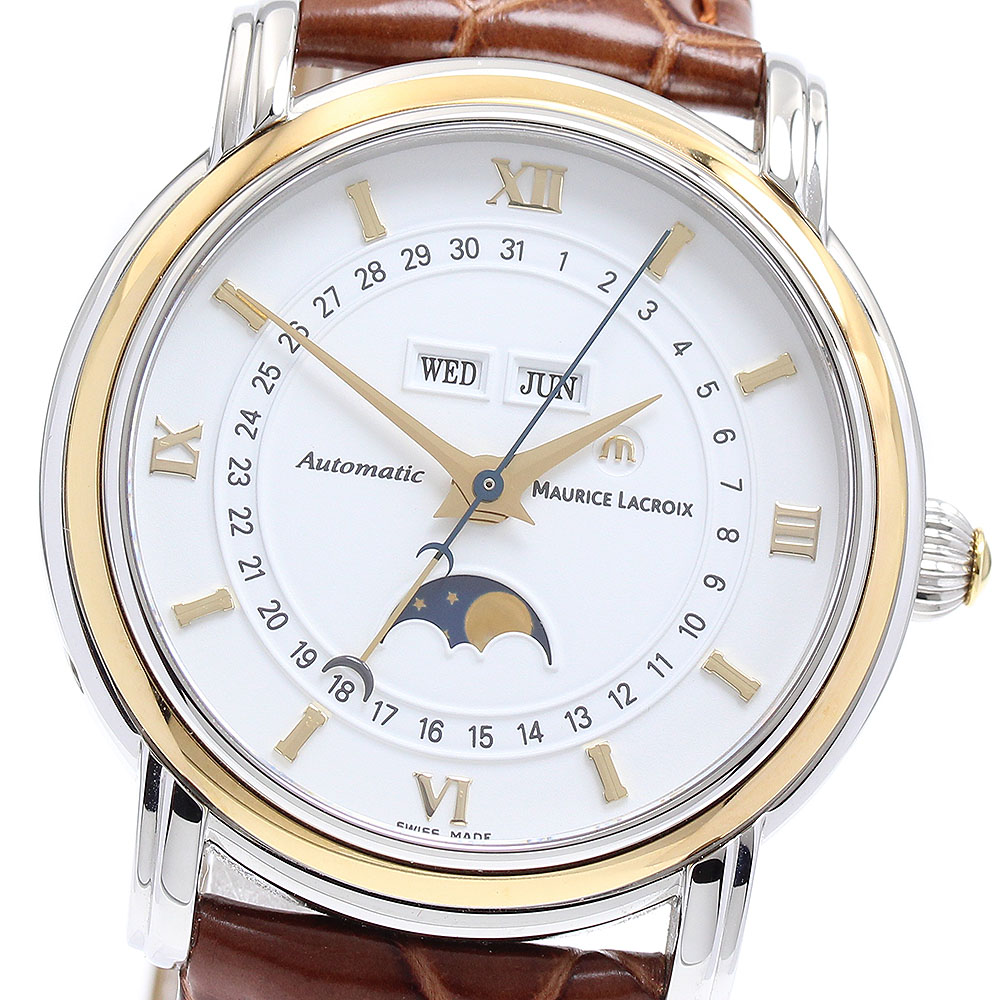 モーリス・ラクロア Maurice Lacroix MP6347 マスターピース ムーンフェイズ トリプルカレンダー 自動巻き メンズ 良品 _904323