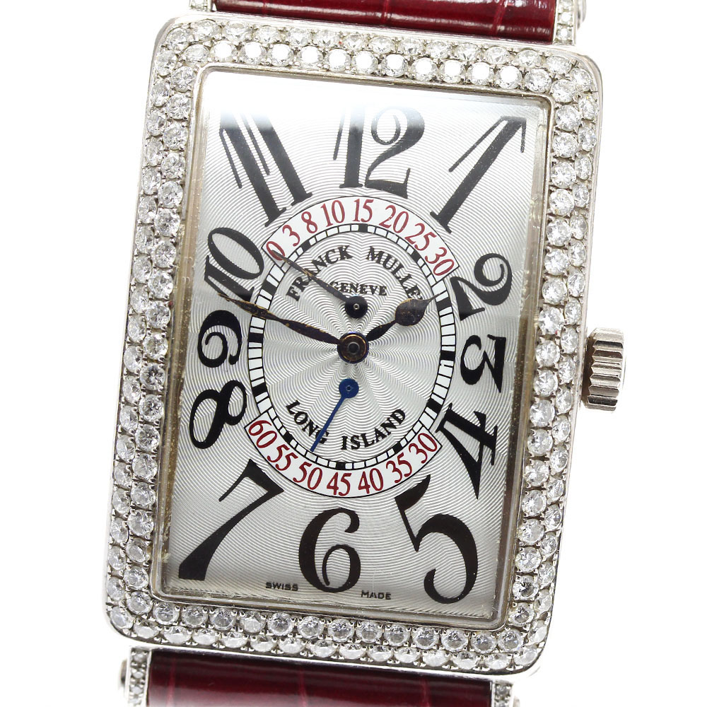 フランクミュラー FRANCK MULLER 1100DSR ロングアイランド ビーレトログラード ダイヤモンド K18WG 自動巻き メンズ 箱・保証書付_88282