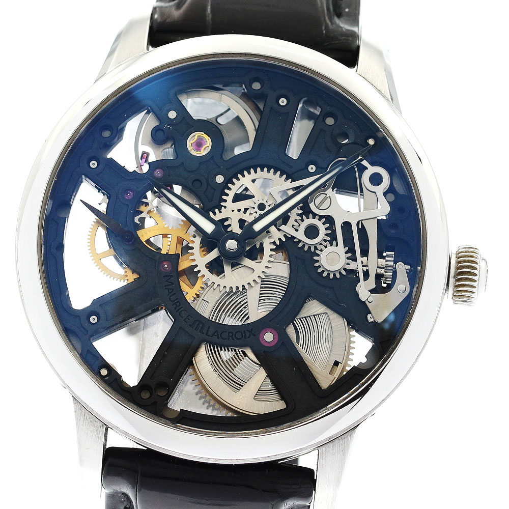 モーリスラクロア MAURICE LACROIX MP7228 マスターピース スケルトン 手巻き メンズ 良品 _909667