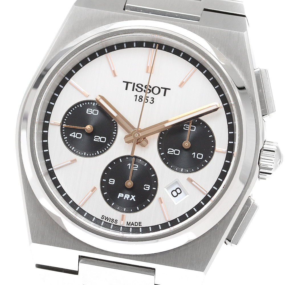 ティソ TISSOT T137.427.11.011.00 PRX クロノグラフ デイト 自動巻き メンズ 美品 内箱・保証書付き_911349