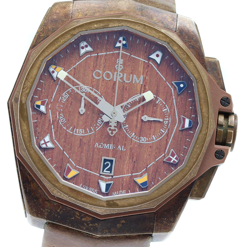 コルム CORUM 116.200.53/0F62 AW01 アドミラルズカップ クロノグラフ ブロンズ 12角形 ウッド文字盤 自動巻き メンズ 保証書付き_909577