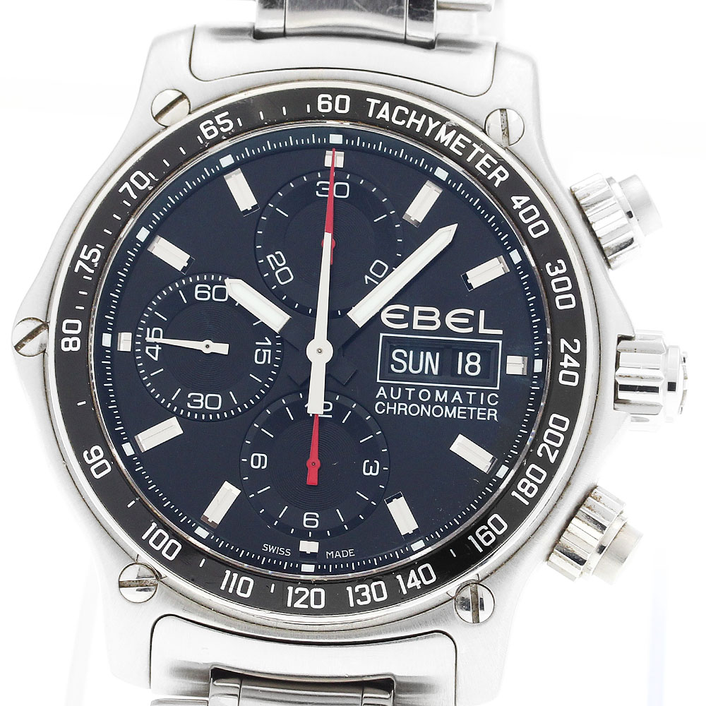 ベルトジャンク エベル EBEL E9750L62 1911 ディスカバリー デイデイト クロノグラフ 自動巻き メンズ _913306