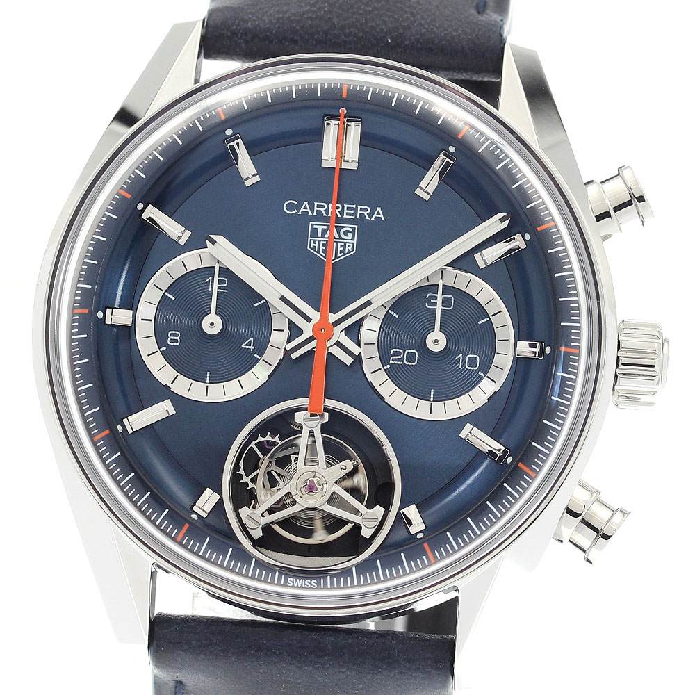 タグホイヤー TAG HEUER CBS5010 カレラ トゥールビヨン クロノグラフ 自動巻き メンズ 極美品 箱・保証書付き_845080