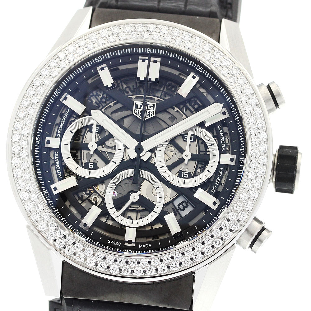 タグホイヤー TAG HEUER CBG2A12 カレラ キャリバーホイヤー02 ダイヤベゼル 日本限定50本 自動巻き メンズ 良品 箱・保証書付き_891203