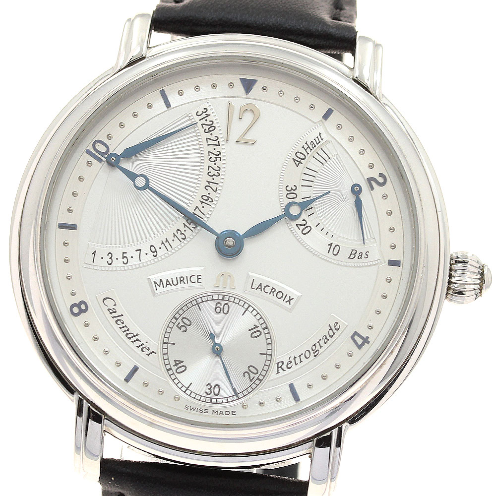 モーリス・ラクロア Maurice Lacroix 76840 マスターピース カランドリエ レトログラード 手巻き メンズ _911573