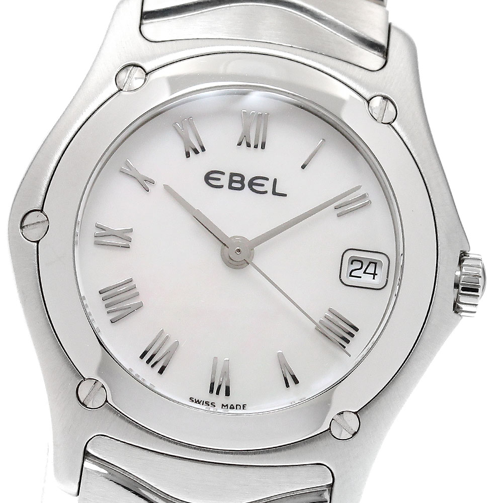 エベル EBEL E9087F21 クラシックウェーブ デイト クォーツ レディース 箱付き_921143