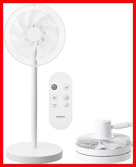 【商品情報】 【コンパクト収納】組み立てる支柱の本数によってローポジション(高さ64cm)ハイポジション(高さ92cm)の2WAYで使えるリビング扇風機。ベース底面に、支柱2本/リモコン/電源アダプタ