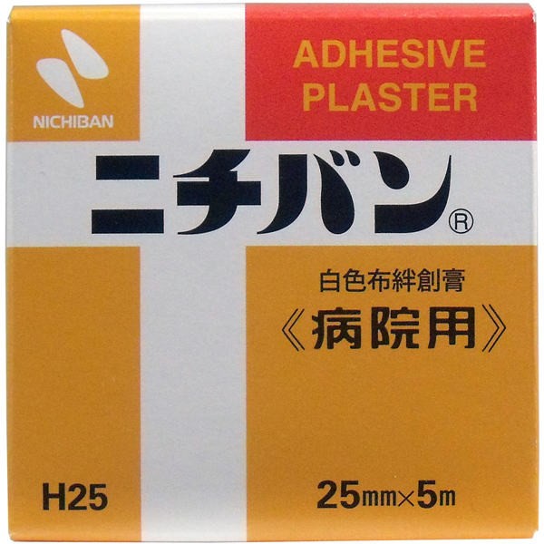ニチバン ニチバン 白色布絆創膏 〈病院用〉 25mm X5m メール便送料無料
