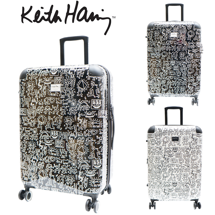 Keith Haring キースヘリング キャリーケース 63L 拡張 72L 15901 キャリーバッグ 拡張式 Wキャスター 大き目 大容量 3泊 4泊 5泊 メンズ