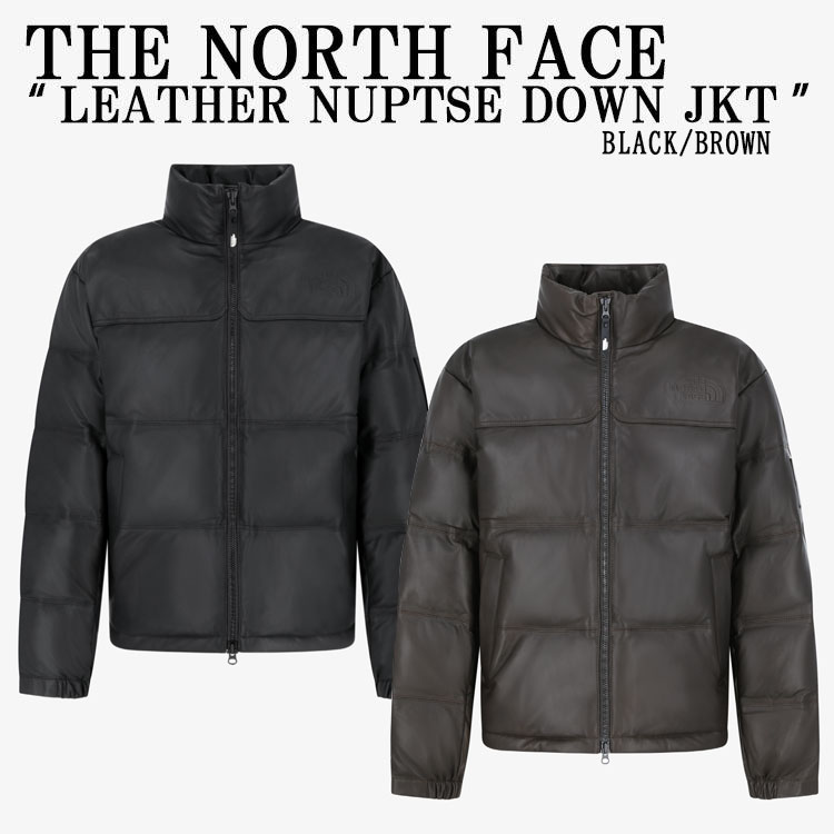 THE NORTH FACE ノースフェイス ダウンジャケット LEATHER NUPTSE DOWN JACKET (RDS) レザー 本革 BLACK BROWN 数量限定 ヌプシ ダウン
