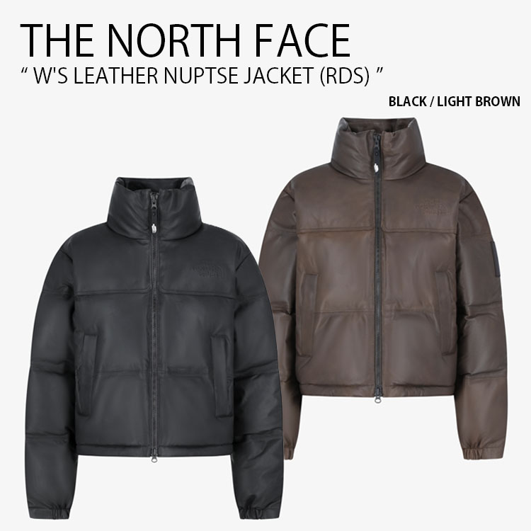THE NORTH FACE ノースフェイス レディース ダウンジャケット W'S LEATHER NUPTSE JACKET RDS レザー ジャケット 本革 NJ1DR89J/K