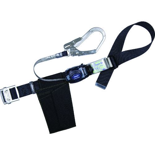 《メーカー》 藤井電工（株） 《品番》 TB-RN-590-BLK-L-BP 《特長》 ●ロック機能なしのシンプルな巻取器式ランヤードです。 ●スチール製のフックとバックルを採用しています。 ●織ロー