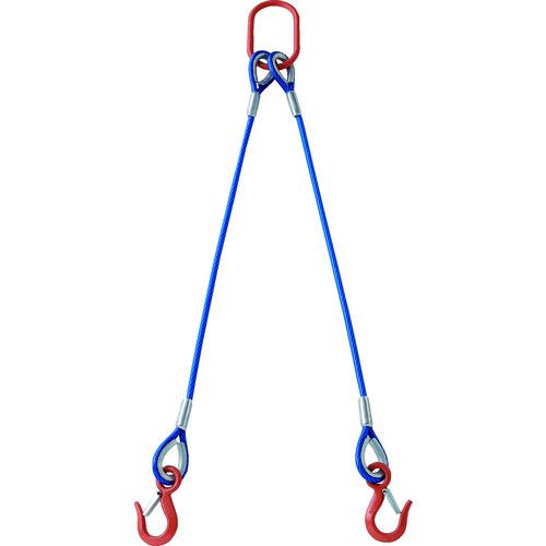 《メーカー》 トラスコ中山（株） 《品番》 TWSP2P12S1 《特長》 ●樹脂製のカラー被覆付きのため、太さや使用荷重が一目でわかります。 ●JIS規格適合品のワイヤロープを使用しています。 ●「
