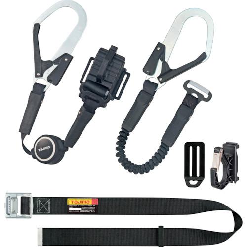 《メーカー》 （株）ＴＪＭデザイン 《品番》 B1SMER-TL1WBK 《特長》 ●フック掛け替え時の無胴綱状態を防止する補助ロープ付です。 ●作業の邪魔にならない両側巻取式を採用した超小型巻取式(