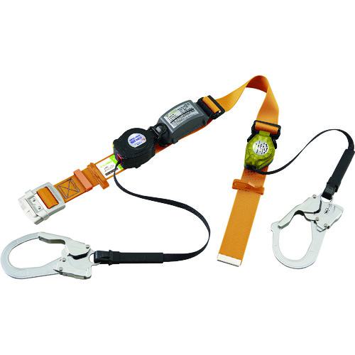 《メーカー》 サンコー（株） 《品番》 SLN505-RW-YL 《特長》 ●メイン巻取式ランヤード、補助巻取ロープ共にロック機構付です。 ●メイン巻取器には外部フック取付環があり、セイフティブロック