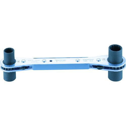 《メーカー》 トップ工業（株） 《品番》 PRW-4LK 《特長》 ●本体プレートとソケットはアルミ合金製です。 ●1丁で4サイズに対応します。 ●十分な強度と軽量感を保っています。 ●各種配管バンド