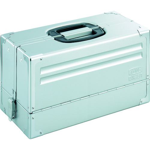 《メーカー》 ＴＯＮＥ（株） 《品番》 BX331SV 《特長》 ●天面フラットV形3段式両開きケースです。 ●ケースの角部にガード機能を追加した新型ツールケースです。 ●デッドスペースをなくし収納ス