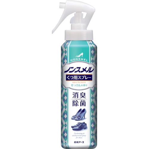 《メーカー》 白元アース（株） 《品番》 01351-0 《特長》 ●逆さにしてもスプレーが可能です。 ●速乾タイプで消臭・除菌が可能です。 ●パウダーインでサラサラです。 ●爽やかなせっけんの香りで