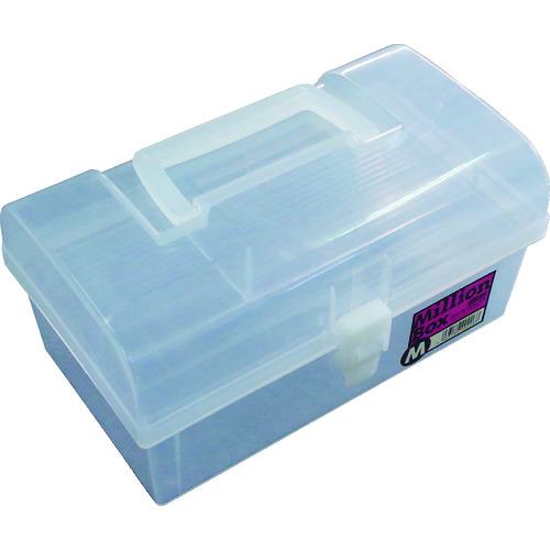 《メーカー》 明邦化学工業（株） 《品番》 MBOX-M-TM 《特長》 ●可変式仕切板1枚付です。 ●小型工具やホビー用工具の収納に最適です。 ●中身が見やすいクリア色です。 《用途》 ●現場・家庭