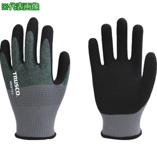 《メーカー》 トラスコ中山（株） 《品番》 NBGF13-M 《特長》 ●手袋がずれにくいコンプレッションゴムを採用しており、素手感覚のフィット感を実現します。 ●油に強く耐久性も高いニトリルコーティ