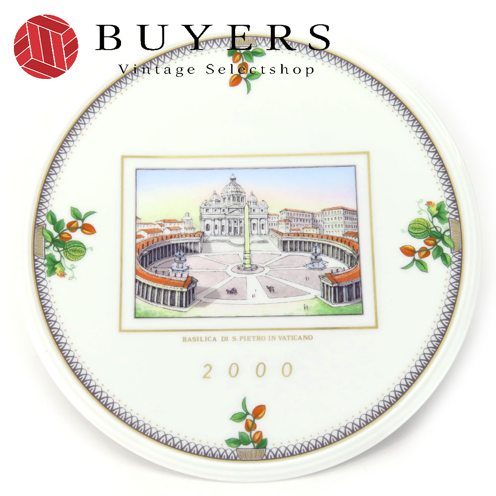 中古 リチャードジノリ 食器 イヤープレート2000 陶器 ホワイト マルチカラー サン・ピエトロ広場 インテリア レディース 女性 Richard G