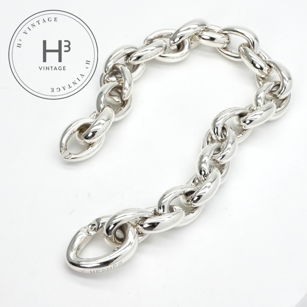 エルメス HERMES アクロバット アクロバットMM ブレスレット バングル カフ 925 シルバー 銀 MM 22コマ 希少