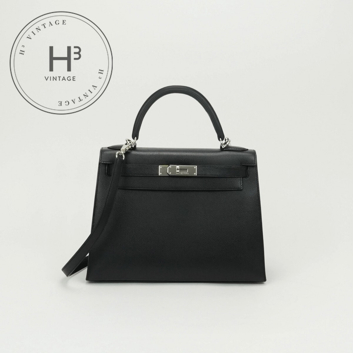 エルメス HERMES ケリー28 ケリー 28 バッグ トートバッグ ショルダーバッグ エプソン ノワール noir ブラック black 黒 シルバー金具