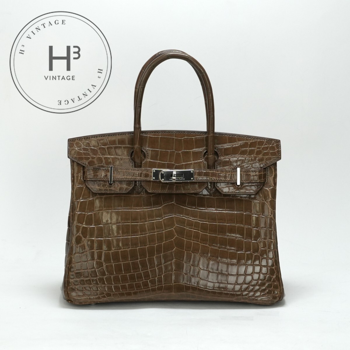 エルメス HERMES バーキン30 バーキン 30 バッグ トートバッグ ニロティカス クロコダイル ブラウン ブラウン 茶 シルバー金具