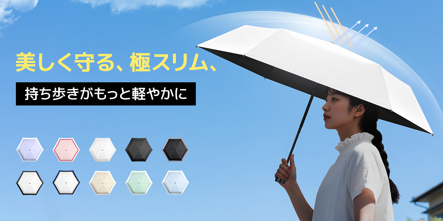 猛暑対策・晴雨兼用折りたたみ傘