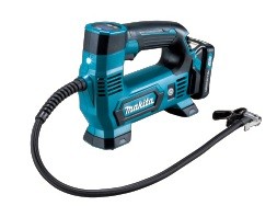 makita 充電式空気入れ MP100DZ 本体のみ ※バッテリ・充電器・ケースは別売りです 単位切替ボタン（PSI/bar/k Paに対応） 空気圧表示パネル（バックライト付） 自動停止機能付 コ