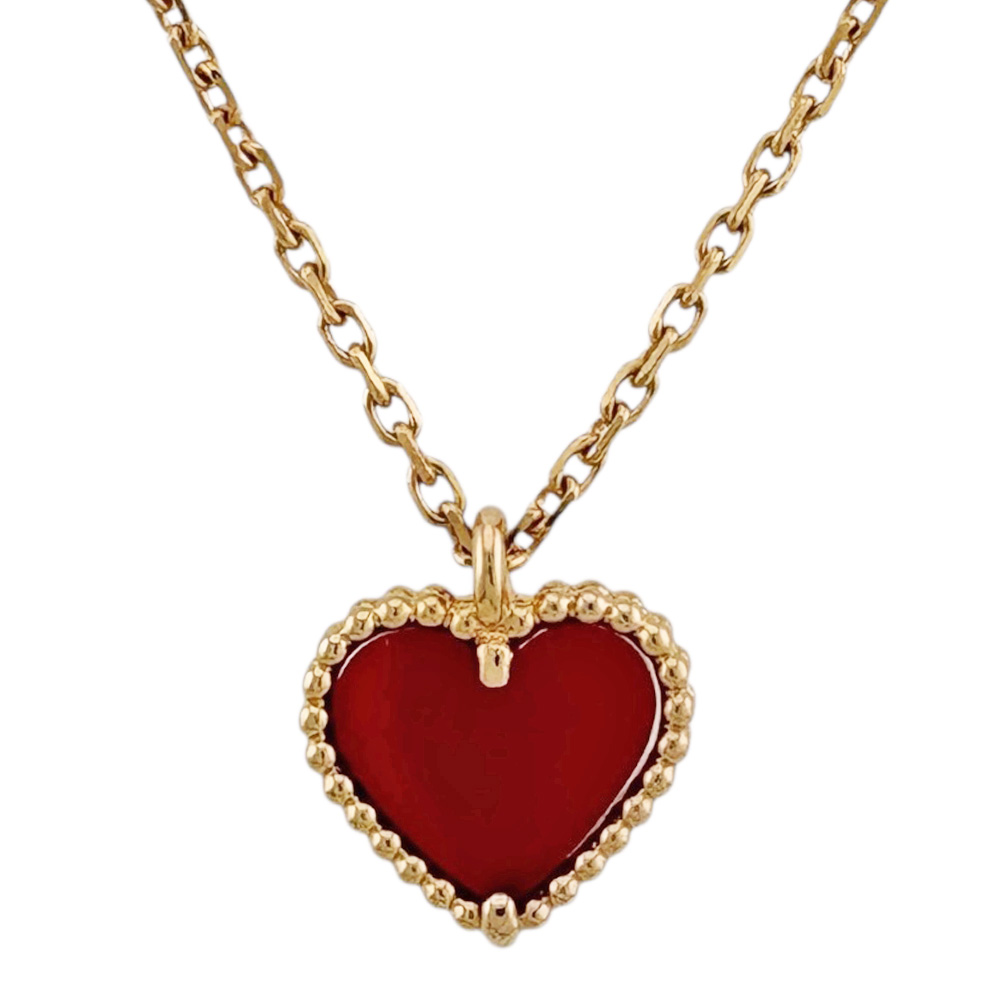 ヴァンクリーフ＆アーペル スウィート ハート ネックレス 18金 K18ピンクゴールド カーネリアン レディース Van Cleef & Arpels 中古 R &