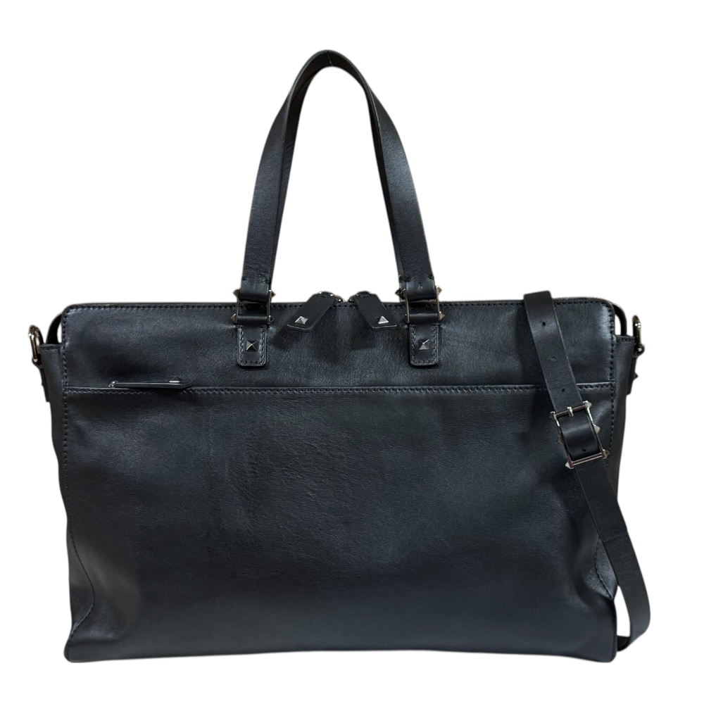ヴァレンチノ ビジネスバッグ レザー ブラック メンズ Valentino 中古 R & Kリサイクルキング
