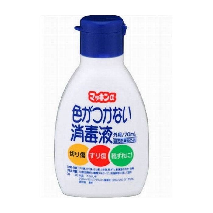 色のつかないスプレータイプの消毒液。医薬部外品の消毒液。すり傷、切り傷、靴ずれに。使用方法用法・用量 1日数回患部に噴霧又はガーゼ、脱脂綿等に浸して塗布 用法・用量に関連する注意 用法に関する注意（1
