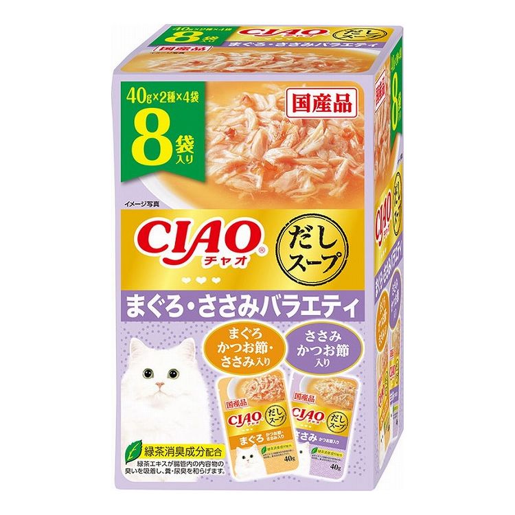 【商品説明】とろりとしたスープが、細かめの具材に程よく絡まり、おいしくいただけます。・原材料【まぐろ かつお節・ささみ入り】鶏肉(ささみ)、まぐろ、かつお節、かつお節エキス、糖類(オリゴ糖等)、植物性