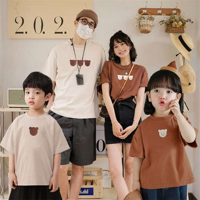 商品名：【短納期】親子 ペアtシャツ 子供 tシャツ ペアルック 親子コーデ リンクコーデ 親子コーデ レディースTシャツメンズTシャツ子ども服 男の子 女の子ｔシャツ ロンパース 赤ちゃん ベビー服