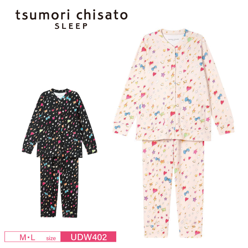 15%OFF ワコール Wacoal ツモリチサト tsumori chisato SLEEP パジャマ ルームウェア 10分袖 10分丈 全開タイプ あったか M・Lサイズ UD
