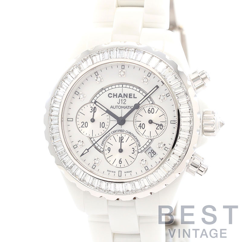 【中古】CHANEL J12 CHRONOGRAPH 41MM BAGUETTE-CUT DIAMONDS BEZEL シャネル J12 クロノグラフ 41MM バゲットダイヤベゼル H1452