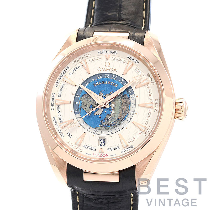 【中古】OMEGA SEAMASTER AQUA TERRA 150M MASTER CO-AXIAL GMT WORLDTIMER 43MM オメガ シーマスター アクアテラ 150M マスター コーア