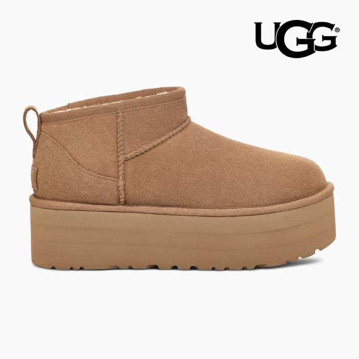 毎日発送 UGG アグ クラシック ウルトラミニ プラットフォーム ムートンブーツ W CLASSIC ULTRA MINI PLATFORM 1135092 CHESTNUT レディ