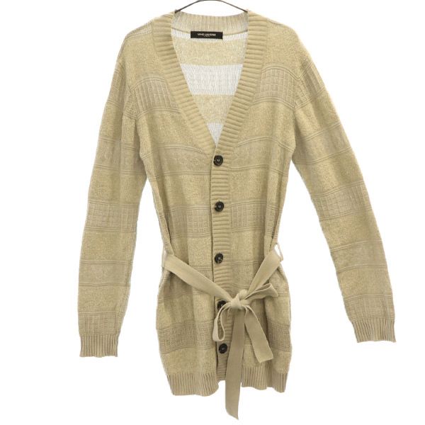 ナノユニバース コットンブレンド 総柄 長袖 ニットカーディガン M グレー nano universe レディース