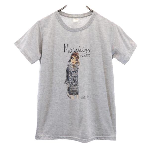 モスキーノ プリント 半袖 Tシャツ グレー系 MOSCHINO レディース