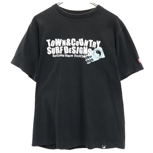 タウンアンドカントリー ロゴプリント 半袖 Tシャツ M ブラック Town & Country メンズ