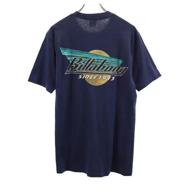 ビラボン 90s バックプリント 半袖 Tシャツ S ネイビー系 BILLABONG メンズ