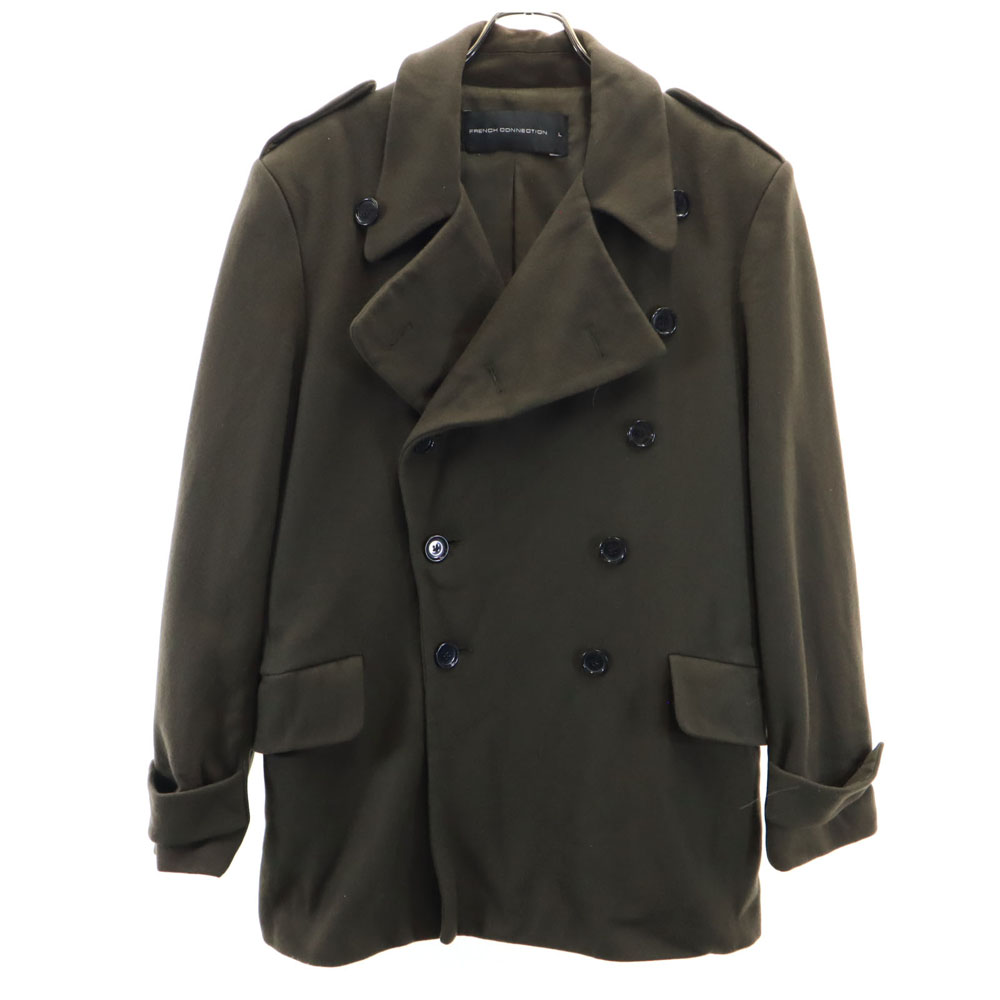 フレンチコネクション ソフトメルトン ピーコート L ブラウン FRENCH CONNECTION メンズ